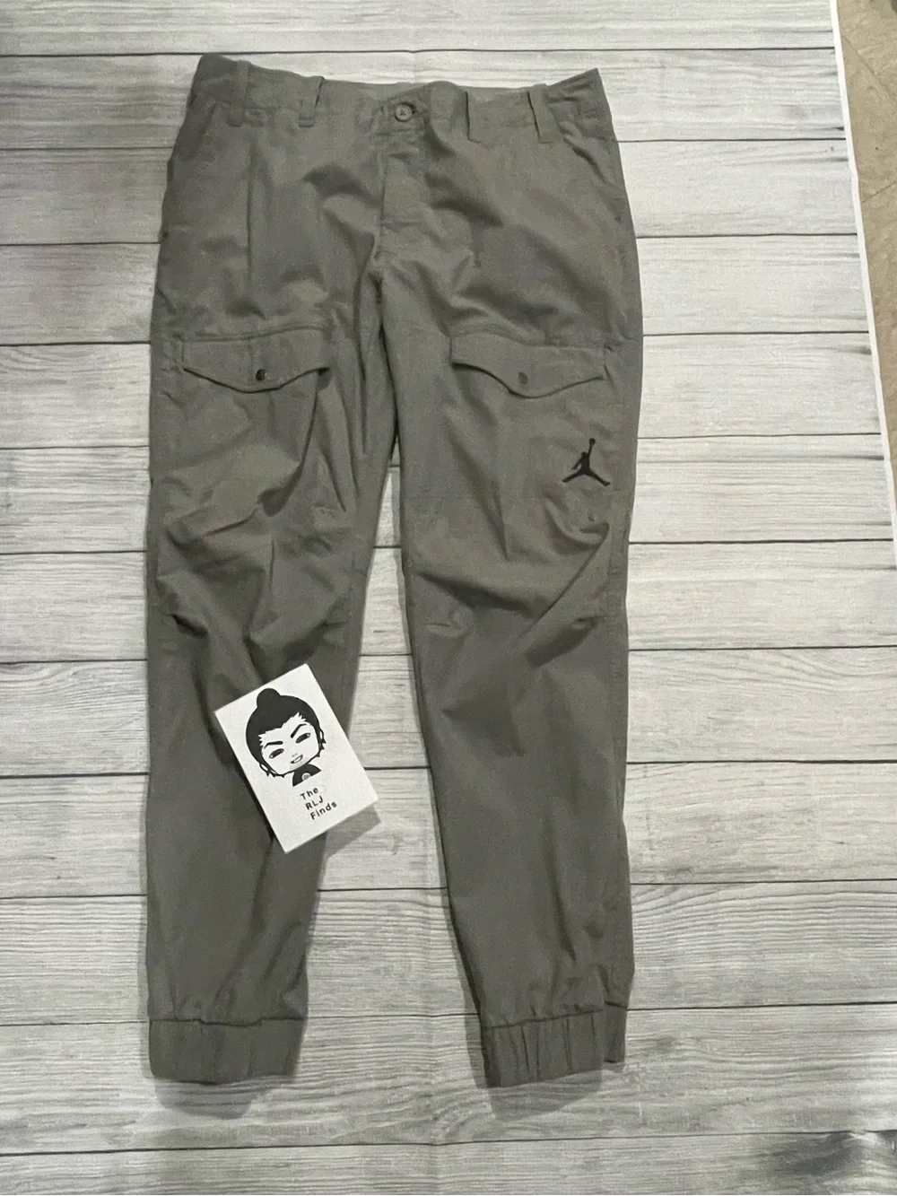 Air Jordan City CargoPantsGrey Size38 Jumpman Embroidered Utility Y2K Streetwear